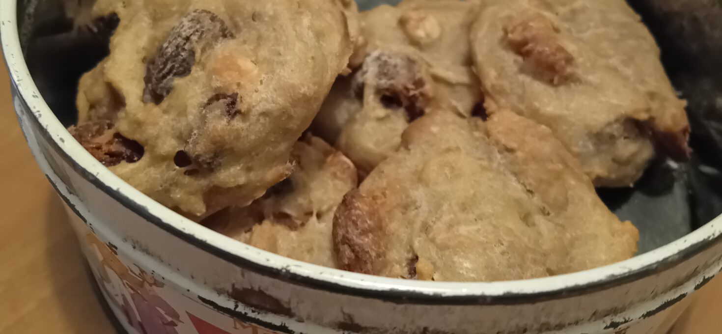 Cookies of Spelt Flour with Apple Sauce, Dried Apricot and Peanut