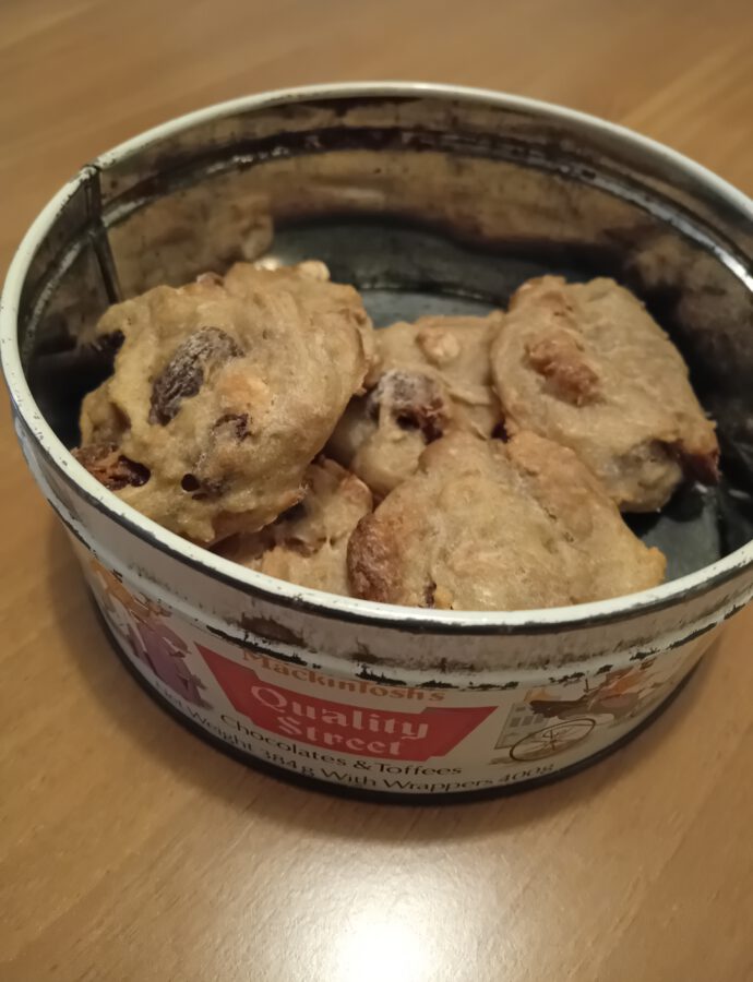 Cookies of Spelt Flour with Apple Sauce, Dried Apricot and Peanut