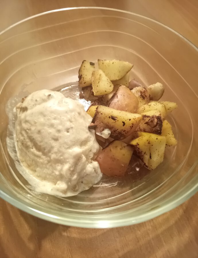 Baked Apples with Hazelnut-Yogurt Ice Cream